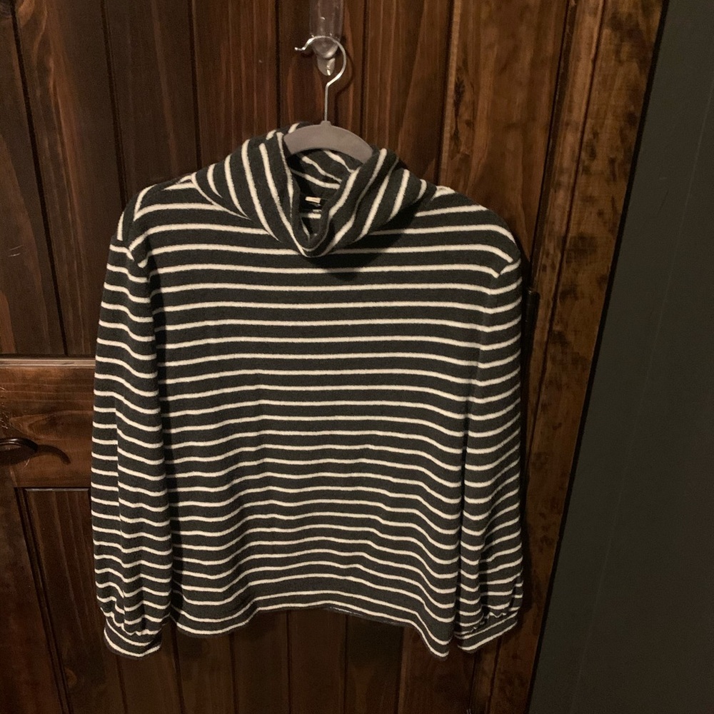 Striped turtleneck sweatshirt